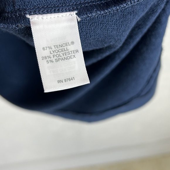 J. Jill size L Purejill cowl neck swing dress navy luxe tencel short long sleeve - Picture 12 of 13